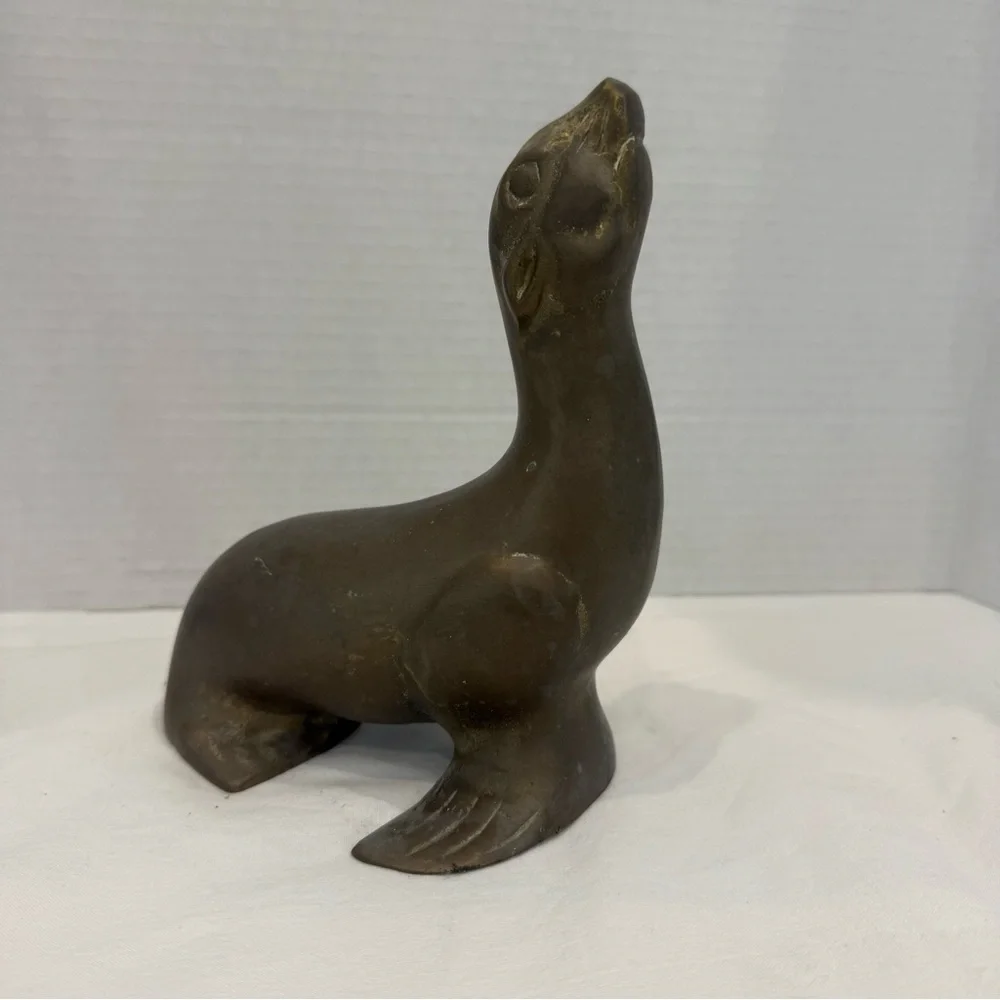 Seal Sea Lion Brass • Vintage Coastal Perfection Heavy Solid - Picture 4 of 10